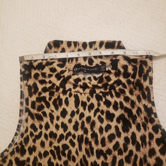 ANIMAL PRINT Bodycon Mockneck Tube Dress sz. 0X (sz 12 to 14) - Picture 10 of 14